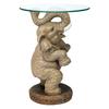 Design Toscano Good Fortune Elephant Sculpture Glass-Topped Table EU32144